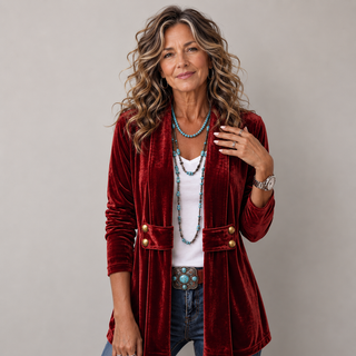 Valentina™ | Luxe Velvet Tailored Jacket