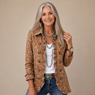 Anastasia™ | Ornate Paisley Ruffle Tailored Jacket
