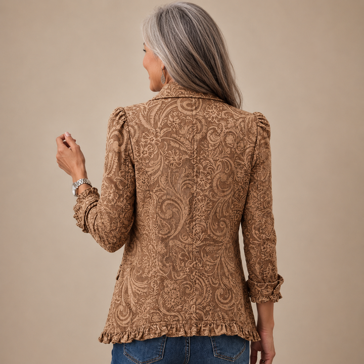 Anastasia™ | Ornate Paisley Ruffle Tailored Jacket