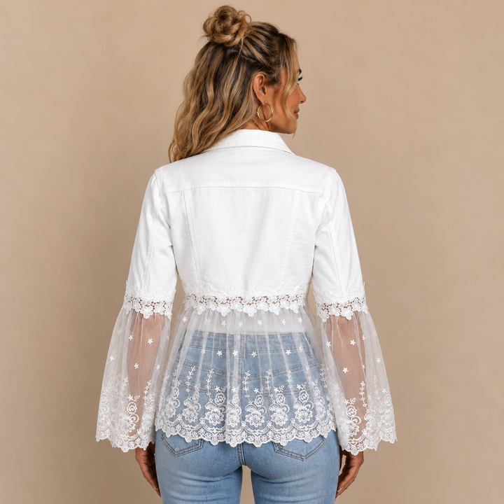Camille™ | Embroidered Lace Denim Jacket