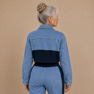 Amélie™ | Chic Denim Contrast Two-Piece Set