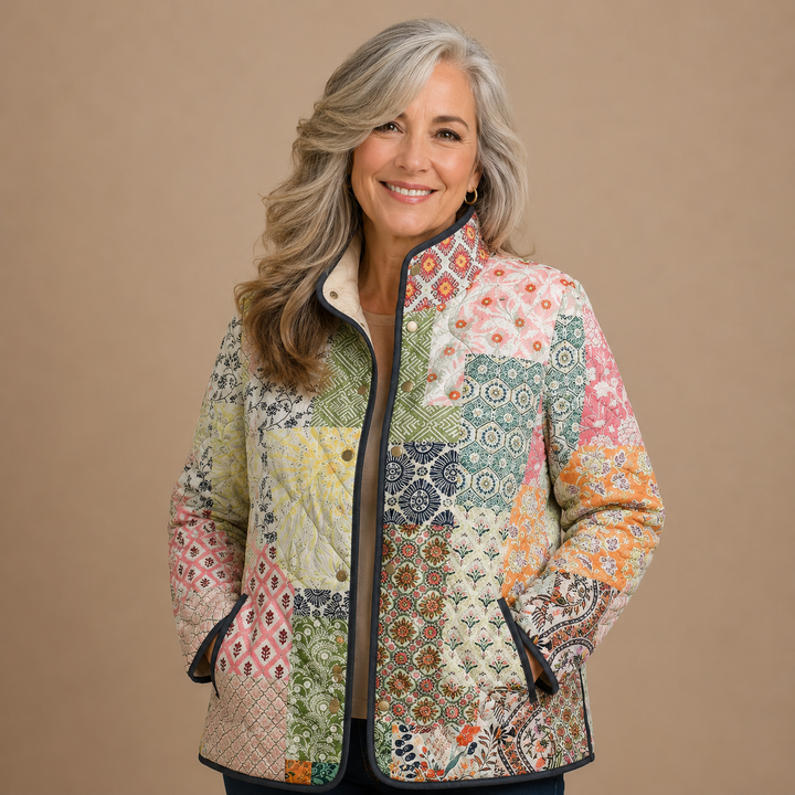 Genevieve™ | Patchwork Botanical Quilted Jacket