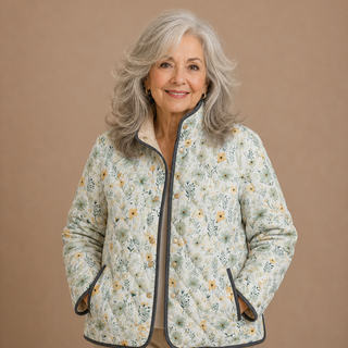 Elowen™ | Delicate Botanical Quilted Jacket