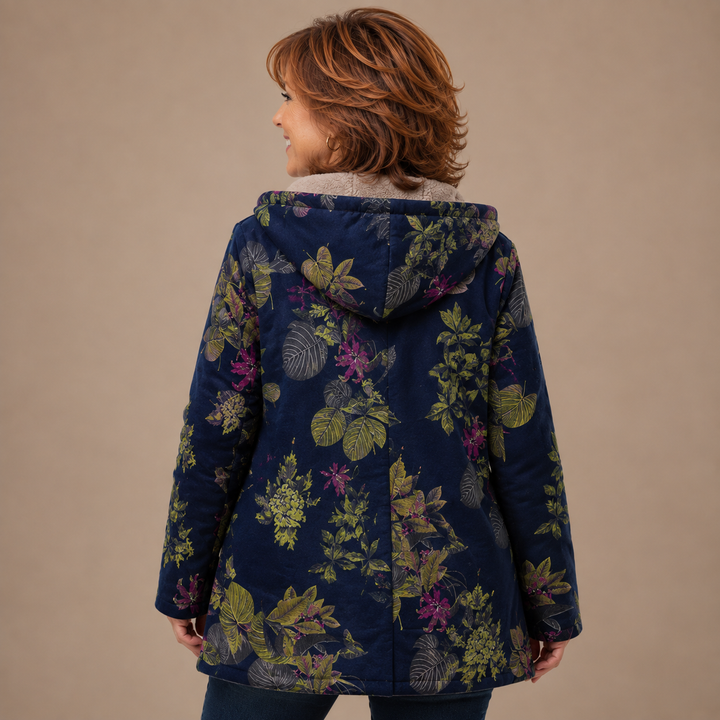 Elise™ | Botanical Sherpa-Lined Hooded Jacket
