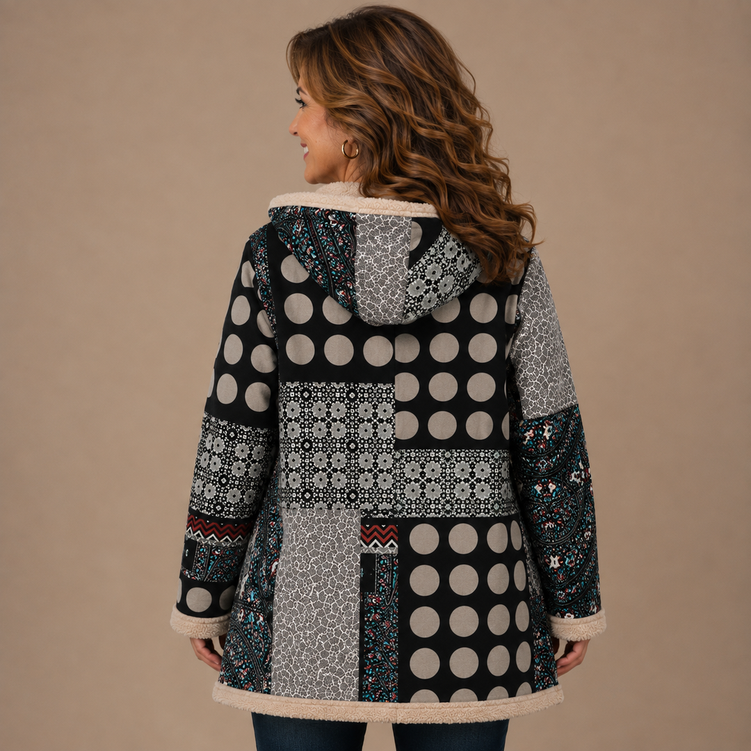 Elise™ | Botanical Sherpa-Lined Hooded Jacket