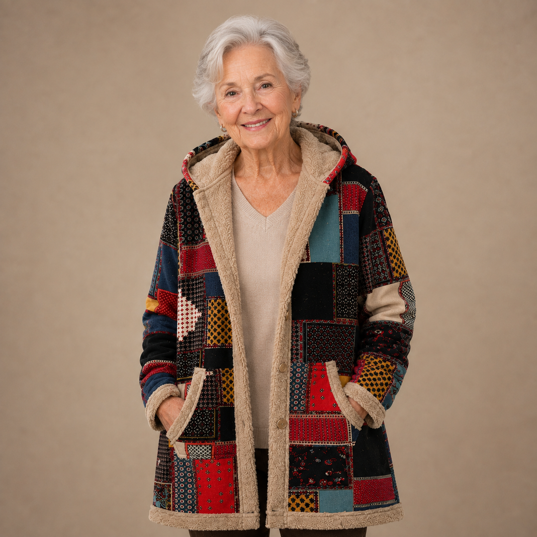 Elise™ | Botanical Sherpa-Lined Hooded Jacket