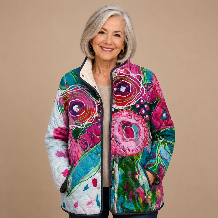 Colette™ | Artistic Floral Quilted Jacket