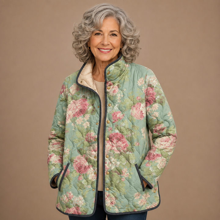 Rosalie™ | Romantic Botanical Quilted Jacket