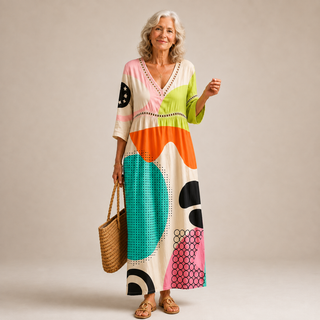 Lavinia™ | Modern Mosaic Maxi Dress