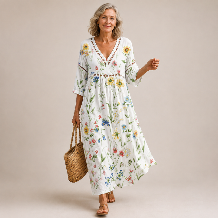 Rosamund™ | Wildflower Meadow Maxi Dress