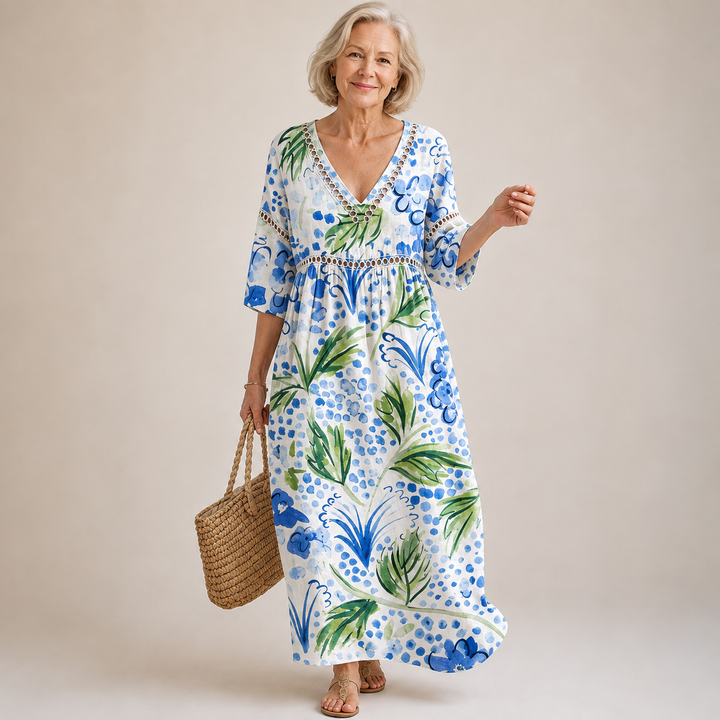 Anwen™ | Coastal Garden Maxi Dress