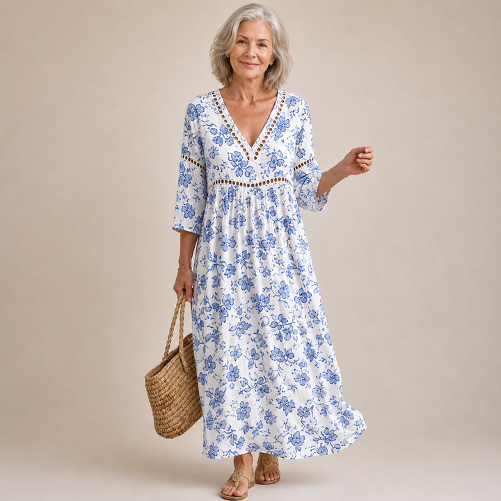 Seren™ | Blue Blossom Maxi Dress