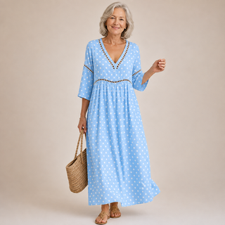 Eleri™ | Seaside Polka Maxi Dress