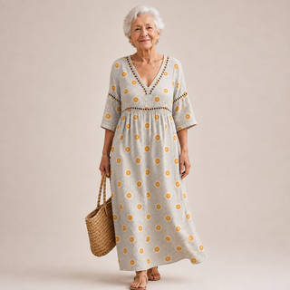 Maribel™ | Sunshine Daisy Maxi Dress