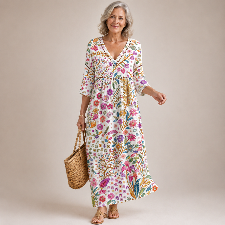 Arianwen™ | Botanical Bloom Maxi Dress