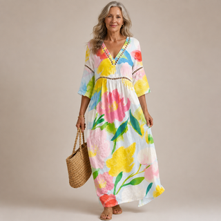 Marigold™ | Watercolour Bloom Maxi Dress