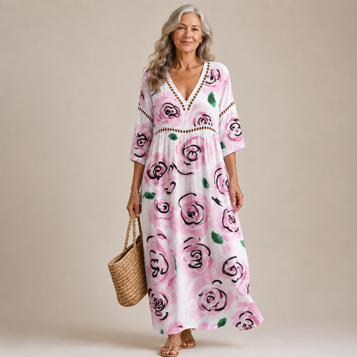 Rosalie™ | Blush Rose Maxi Dress