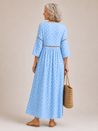 Eleri™ | Seaside Polka Maxi Dress
