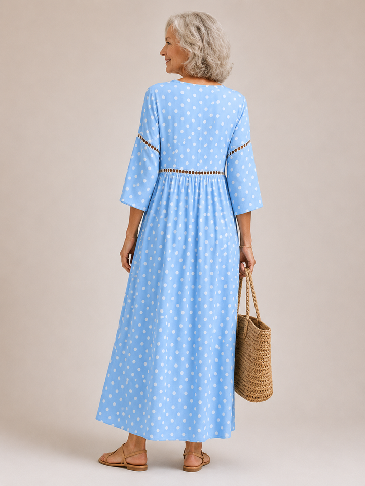 Eleri™ | Seaside Polka Maxi Dress