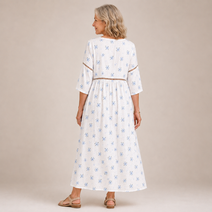 Morwenna™ | Snow Blossom Maxi Dress