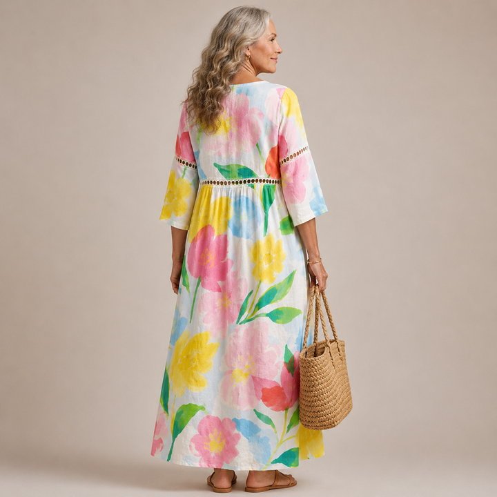 Marigold™ | Watercolour Bloom Maxi Dress