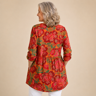 Rosalie™ | Vibrant Bloom V-Neck Shirt