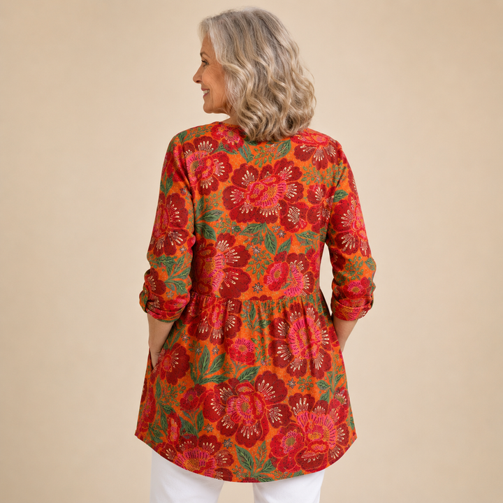 Rosalie™ | Vibrant Bloom V-Neck Shirt