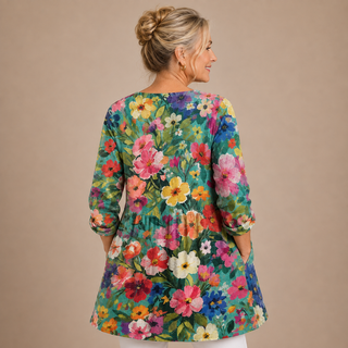 Camille™ | Wildflower Garden V-Neck Shirt