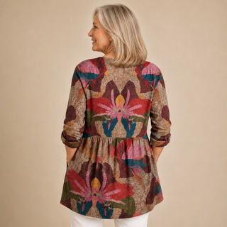 Serena™ | Tropical Bloom V-Neck Shirt