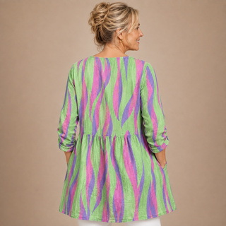 Zaria™ | Vibrant Zebra V-Neck Shirt