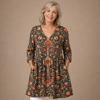 Celeste™ | Heritage Mosaic V-Neck Shirt