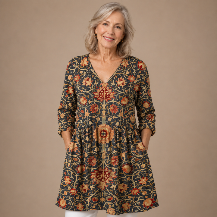 Celeste™ | Heritage Mosaic V-Neck Shirt