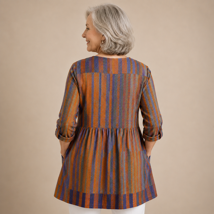 Sienna™ | Sunset Stripe V-Neck Shirt