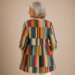 Sienna™ | Mosaic Stripe V-Neck Shirt
