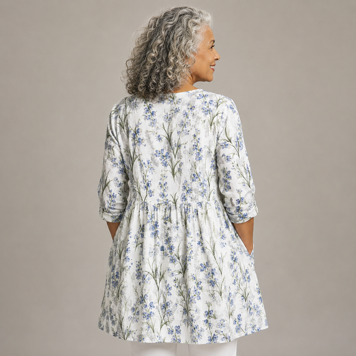 Lila™ | Blue Blossom V-Neck Shirt