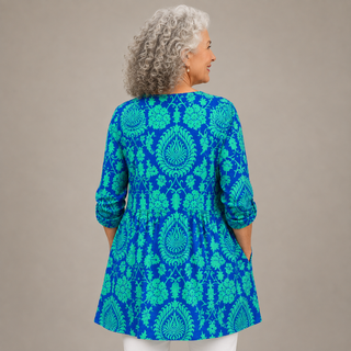 Celeste™ | Regal Damask V-Neck Shirt