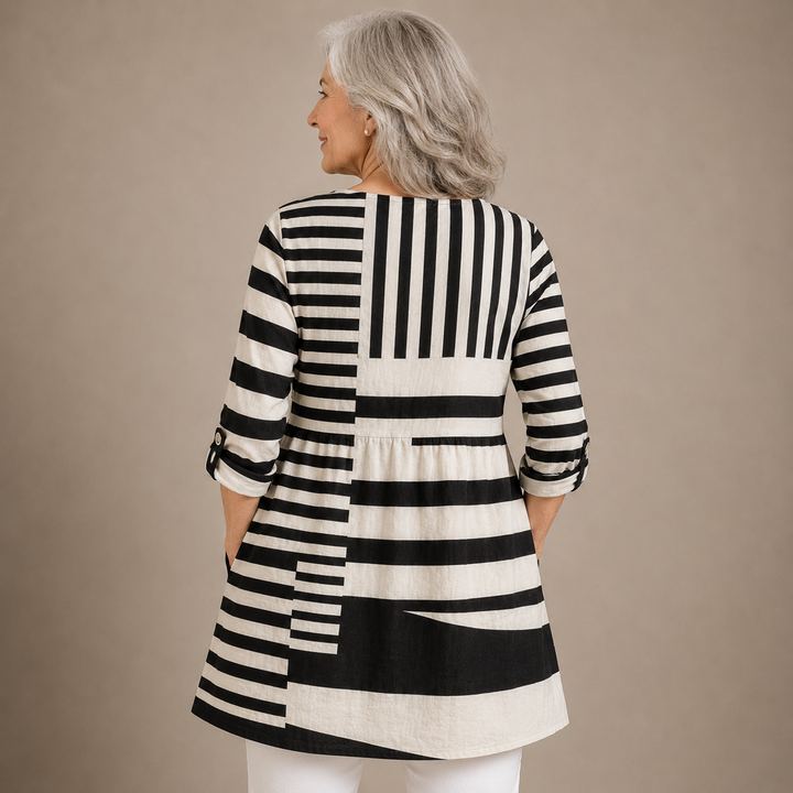 Monroe™ | Modern Stripe V-Neck Shirt