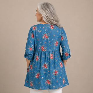 Rosalie™ | Vintage Rose V-Neck Shirt