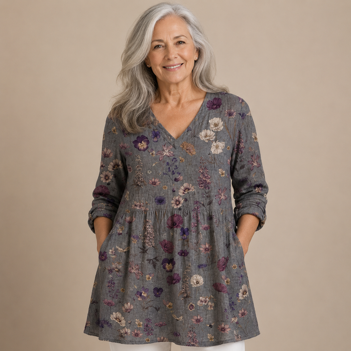 Celeste™ | Wildflower Meadow V-Neck Shirt