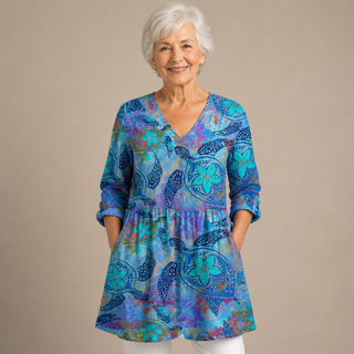 Lilia™ | Extended V-Neck Longline Shirt