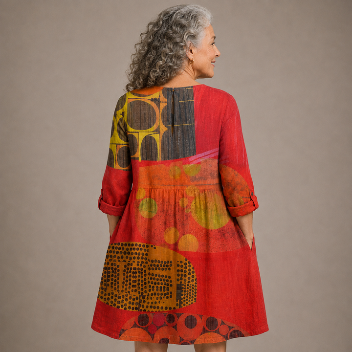 Sienna™ | Abstract Patchwork V-Neck Shirt