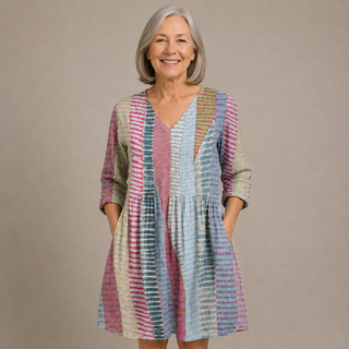 Harper™ | Colourblock Stripe V-Neck Shirt