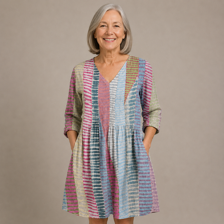 Harper™ | Colourblock Stripe V-Neck Shirt