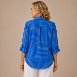 Brynna™ | Effortless Geometric Button Blouse
