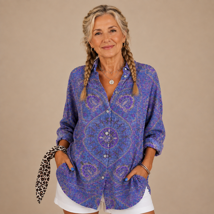 Élodie™ | Royal Paisley Blouse