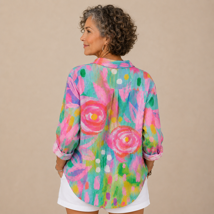 Solène™ | Watercolour Bloom Blouse