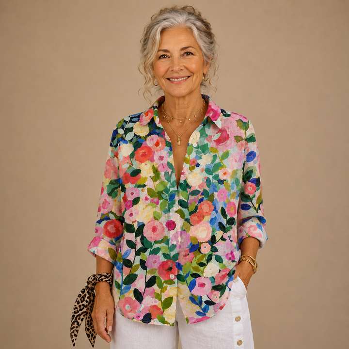 Noémie™ | Botanical Watercolour Blouse