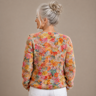 Marigold™ | Floral Mosaic Knitted Cardigan