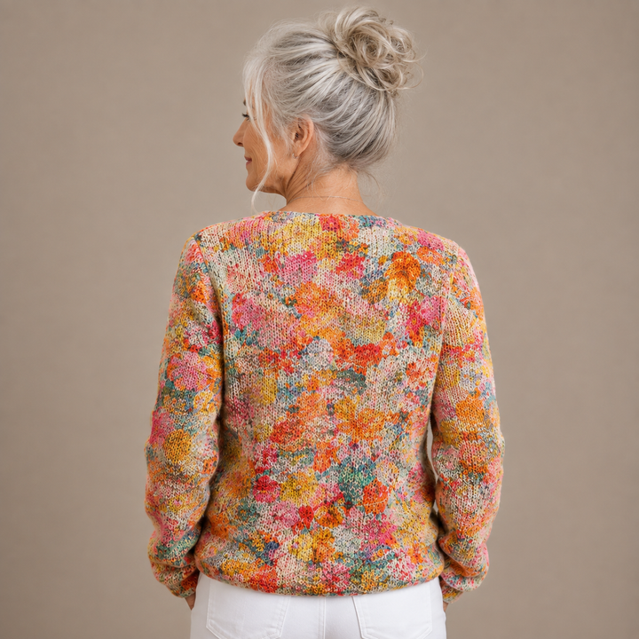 Marigold™ | Floral Mosaic Knitted Cardigan