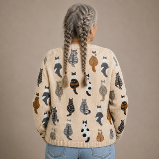 Whiskers™ | Cozy Cat Knitted Cardigan